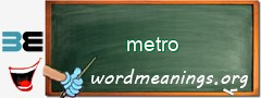 WordMeaning blackboard for metro